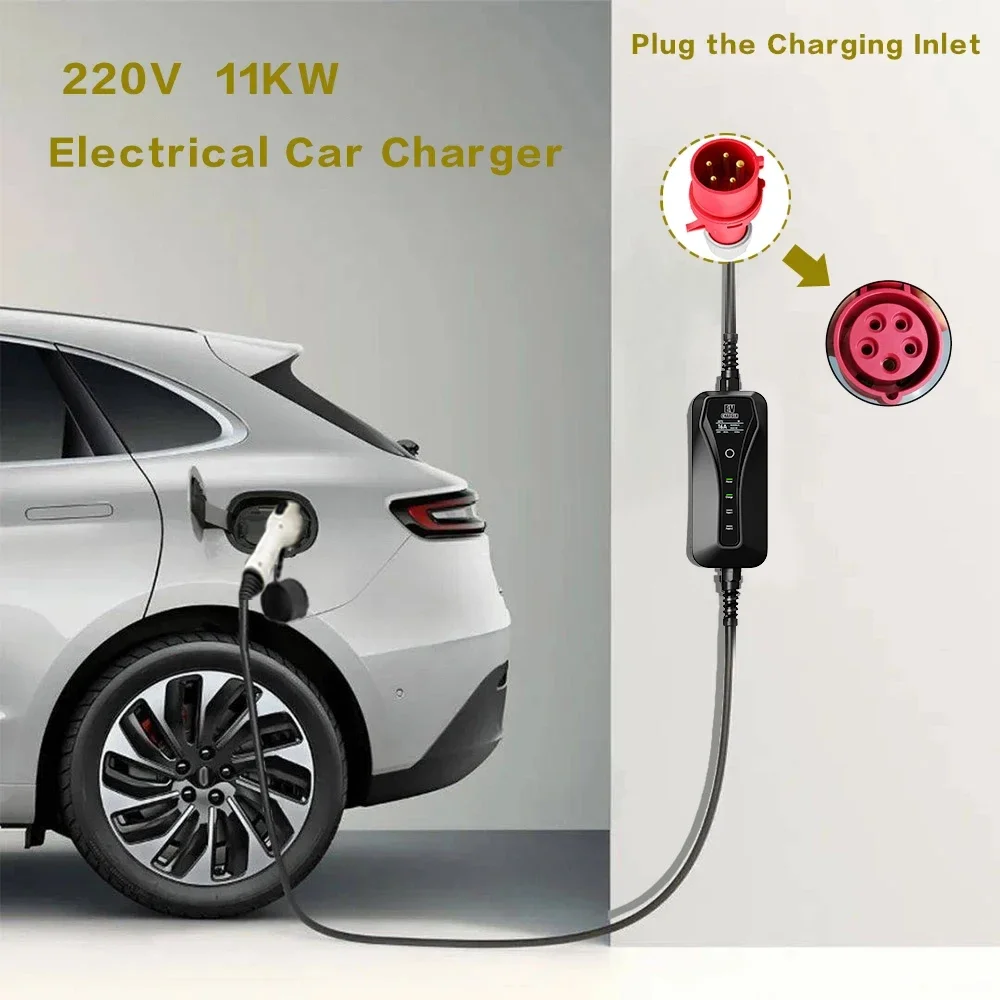 11KW 16A Portable EV Charger T - Type 2 Portable Ev Charger 11Kw Cee review and price