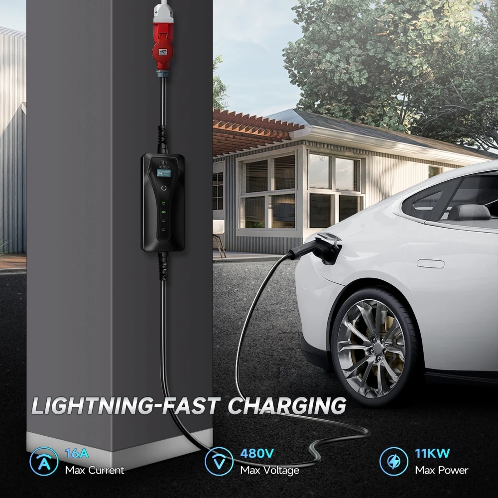 11KW 16A EV Charger Type 2 EVS - Type 2 Portable Ev Charger 11Kw Cee review and price